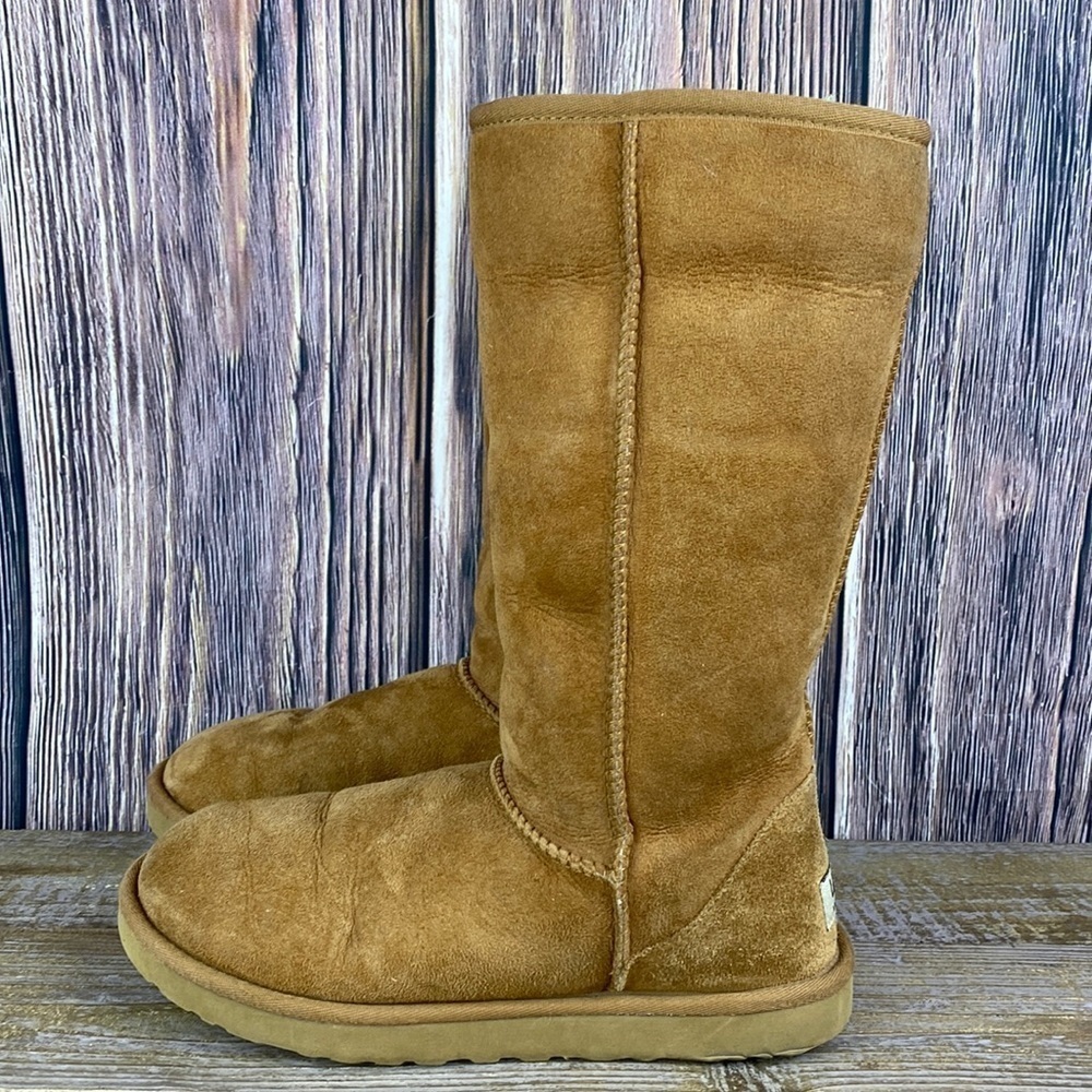 Woman’s Classic Tall II Suede Water-Repellent Boots Chesnut Color- Size 7 (5815)